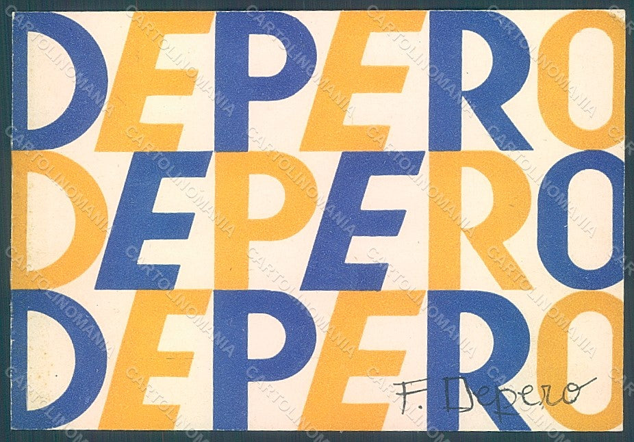 Artist Signed Depero Autografo Futurism Casa Arte Futurista FG postcard HR2336 – fronte