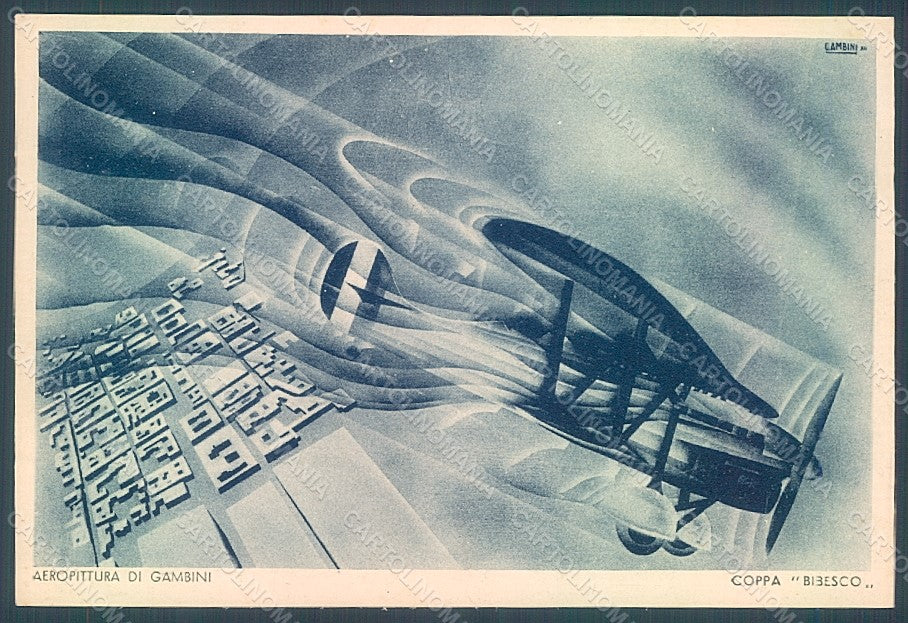 Artist Signed Gambini Futurism Aeropittura Coppa Bibesco Air Force FG pc HR2337 – fronte