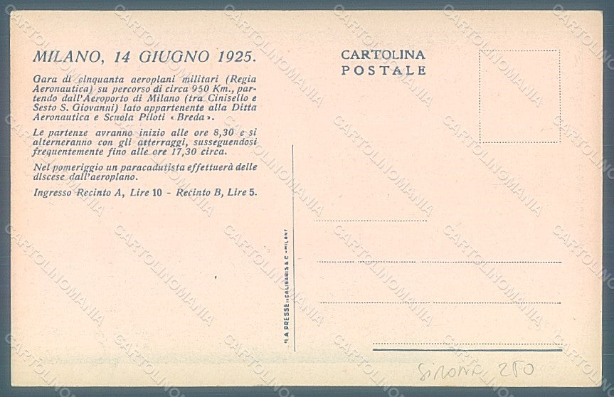 Artist Sironi Futurism Military Airplanes Coppa Baracca Milano 1925 pc HR2361 – retro
