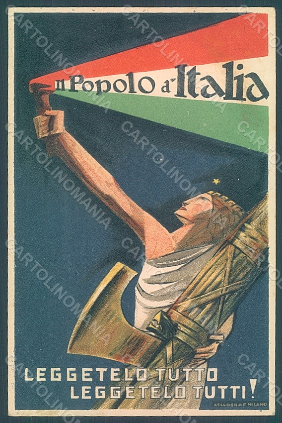 Artist Sironi Futurism Fascismo Adv. Popolo Italia CORNER CREASES pc HR2362 – fronte