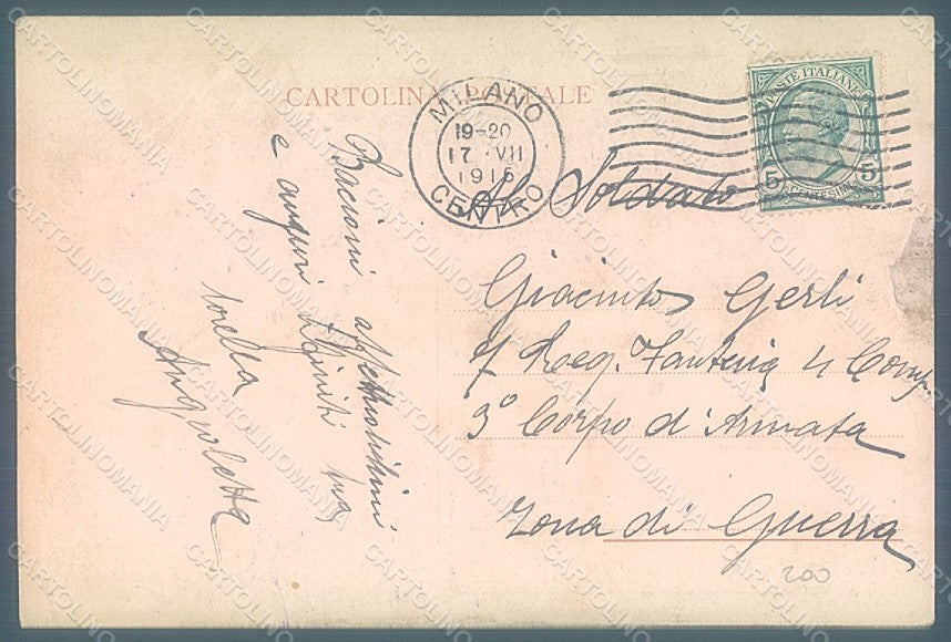 Artist Sironi Futurism Newspaper Gli Avvenimenti WWI Bersaglieri pc HR2367 – retro