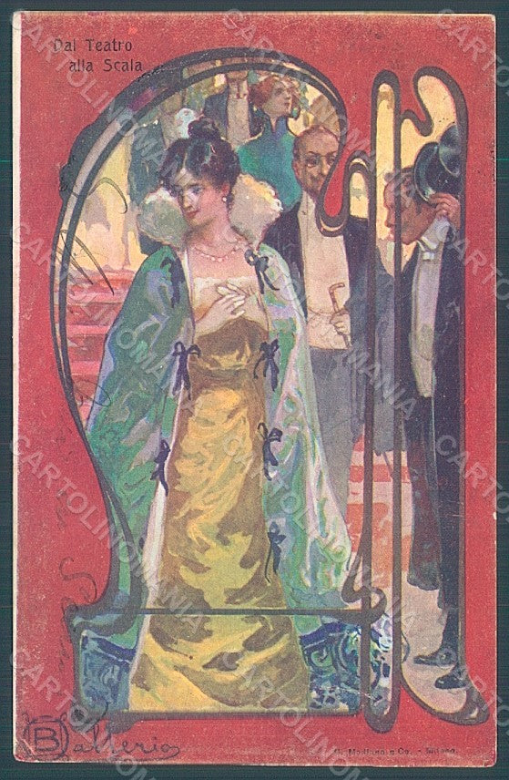 Artist Ballerio Lady Art Nouveau Teatro Scala Milano CORNER CREASE pc HR2392 – fronte