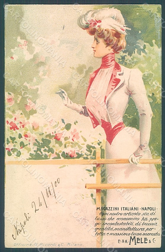 Artist Villa Lady Art Nouveau Mele Advertising Napoli UNGLUDED pc HR2401 – fronte