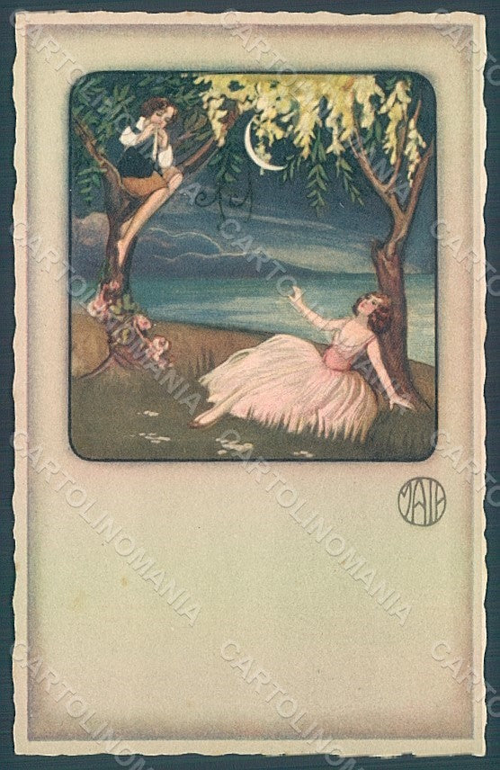 Artist Signed Chiostri Maia Lady Art deco serie 425 postcard HR2410 – fronte