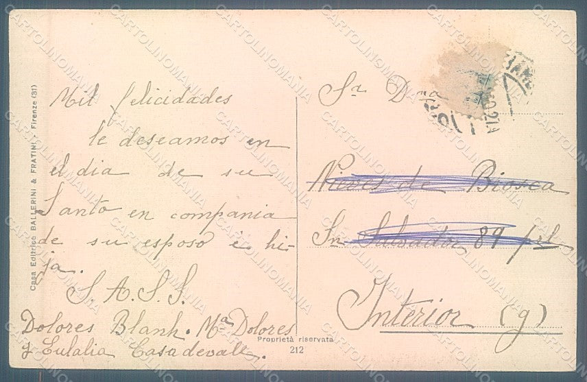 Artist Signed Chiostri Pierrot Kissing Lady serie 212 postcard HR2417 – retro