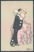 Artist Signed Chiostri Fofi Pierrot Lady Mandolin serie 165 postcard HR2426 – fronte