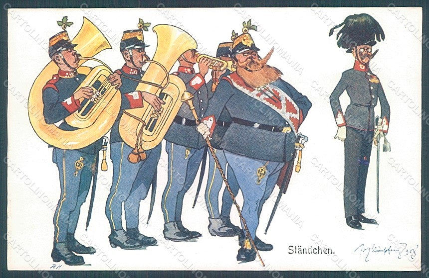 Artist Signed Schoenpflug F. Army Soldier Music Band B.K.W.I. 441-7 pc HR2455 – fronte