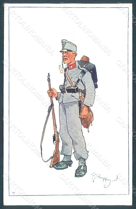 Artist Signed Schoenpflug F. Army Soldier B.K.W.I. 823 postcard HR2465 – fronte
