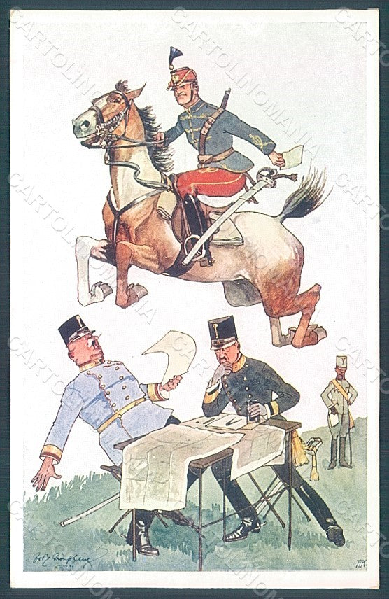 Artist Signed Schoenpflug F. Army Soldier Horse B.K.W.I. 469-1 postcard HR2472 – fronte