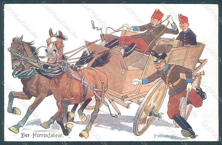 Artist Signed Schoenpflug F. Army Soldier Horse B.K.W.I. 441-2 postcard HR2481 – fronte
