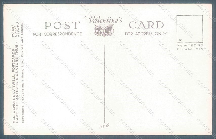 Artist Signed Attwell M. L. Child Dog Valentine serie 5368 postcard HR2488 – retro
