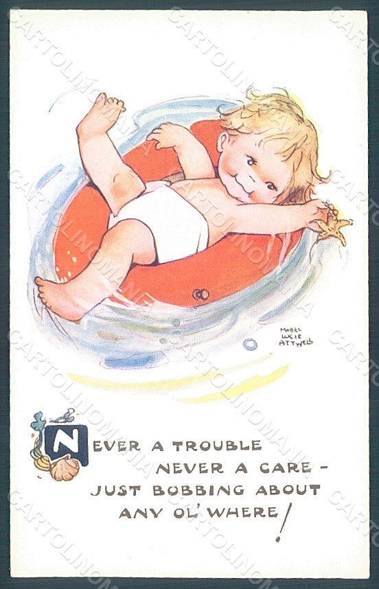 Artist Signed Attwell M. L. Child Sea Valentine serie 5369 postcard HR2489 – fronte