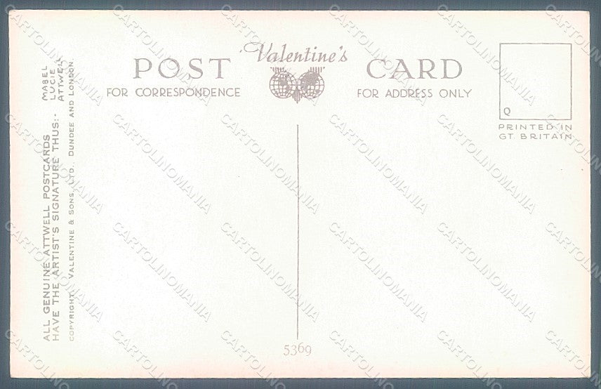 Artist Signed Attwell M. L. Child Sea Valentine serie 5369 postcard HR2489 – retro
