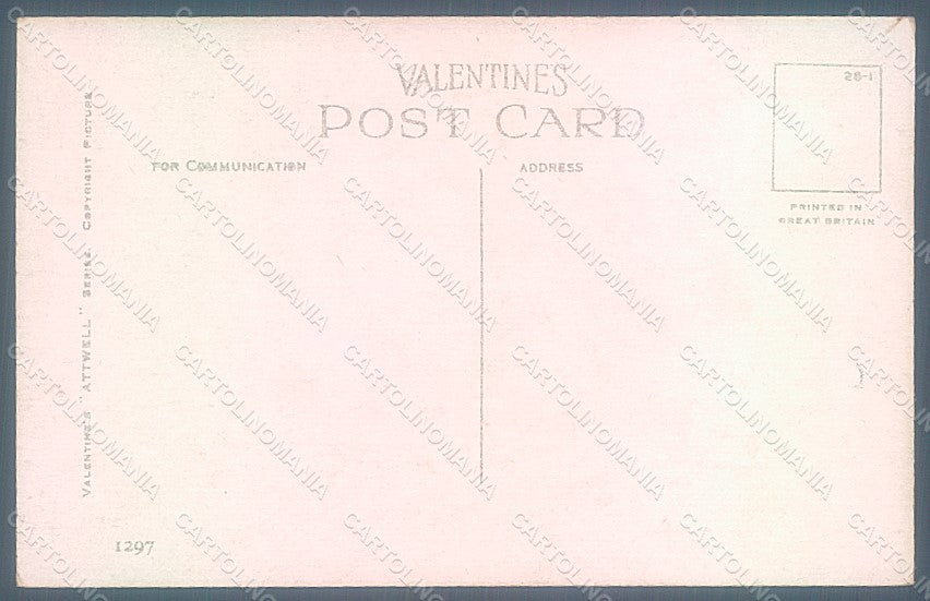 Artist Signed Attwell M. L. Child Girl Phone Valentine s. 1297 postcard HR2491 – retro