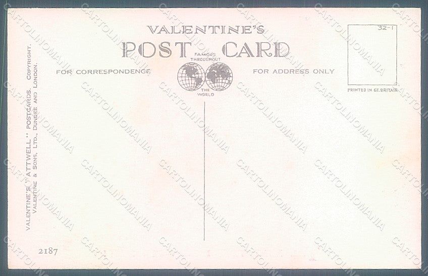 Artist Signed Attwell M. L. Child Boy Valentine serie 2187 postcard HR2492 – retro