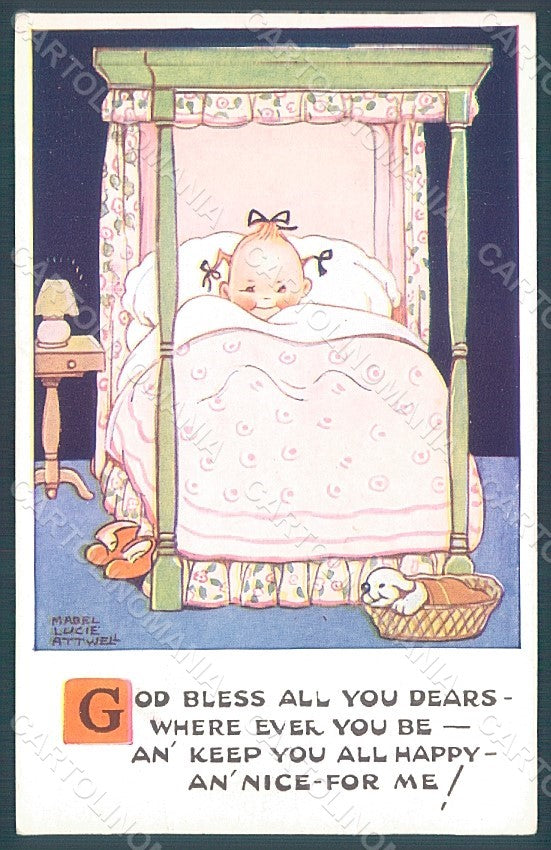 Artist Signed Attwell M. L. Child Valentine serie 1317 postcard HR2502 – fronte