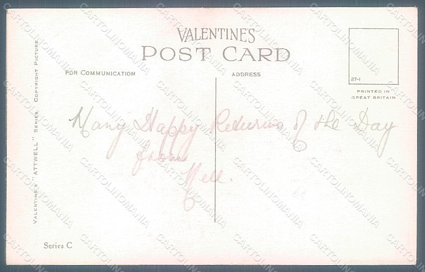 Artist Signed Attwell M. L. Child Valentine serie C postcard HR2507 – retro