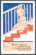 Artist Signed Attwell M. L. Child Girl Dog Valentine serie 1660 postcard HR2510 – fronte