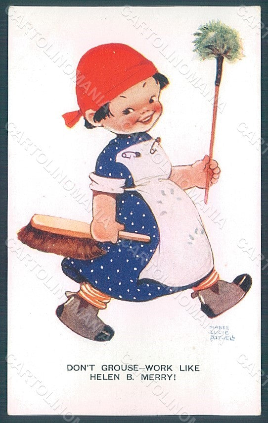 Artist Signed Attwell M. L. Child Girl Valentine serie 1011 postcard HR2511 – fronte