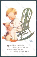 Artist Signed Attwell M. L. Child Boy Dog Valentine serie 3286 postcard HR2513 – fronte