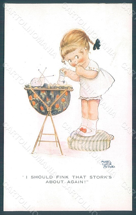 Artist Signed Attwell M. L. Child Girl Valentine serie A336 postcard HR2518 – fronte
