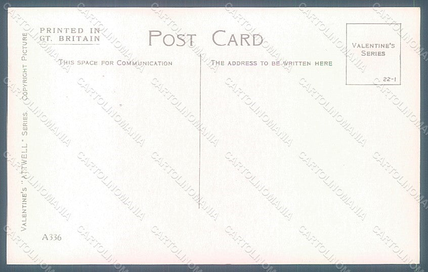 Artist Signed Attwell M. L. Child Girl Valentine serie A336 postcard HR2518 – retro