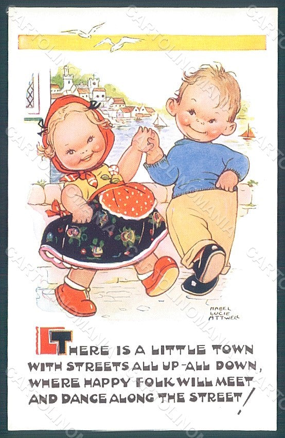 Artist Signed Attwell M. L. Children Valentine serie 5321 postcard HR2519 – fronte