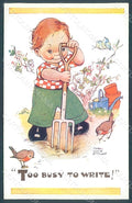 Artist Signed Attwell M. L. Child Bird Valentine serie 5316 postcard HR2522 – fronte
