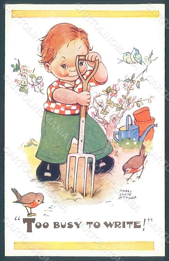 Artist Signed Attwell M. L. Child Bird Valentine serie 5316 postcard HR2522 – fronte