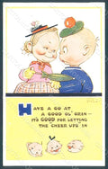 Artist Signed Attwell M. L. Children Valentine 1662 ABRADED postcard HR2523 – fronte