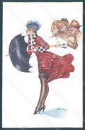 Artist Signed Sager X. Lady Fashion Uniform Propaganda WW1 serie 127 pc HR2535 – fronte