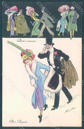 Artist Signed Sager X. Lady Fashion Rue Royale serie 506 postcard HR2552 – fronte