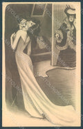 Artist Signed Sager X. Lady Romantic Couple Kissing serie 1777 postcard HR2567 – fronte