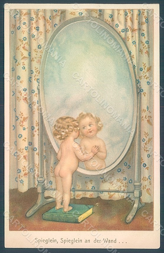 Artist Signed Pearse S. B. Child Girl Mirror M.M. Vienne 998 postcard HR2574 – fronte