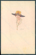 Artist Signed Colombo E. Lady Hat Fashion serie 546M-4 postcard HR2604 – fronte