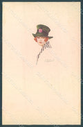 Artist Signed Colombo E. Lady Hat Fashion serie 546M-2 postcard HR2606 – fronte
