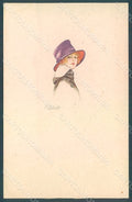 Artist Signed Colombo E. Lady Hat Fashion serie 546M-1 postcard HR2607 – fronte