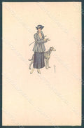 Artist Signed Colombo E. Lady Greyhound Fashion serie 561M-2 postcard HR2610 – fronte
