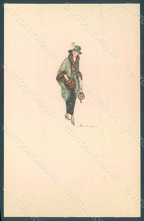 Artist Signed Colombo E. Lady Fashion serie 514-4 postcard HR2612 – fronte