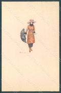 Artist Signed Colombo E. Lady Umbrella Fashion serie 514-3 postcard HR2613 – fronte