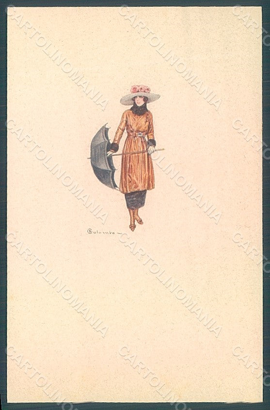 Artist Signed Colombo E. Lady Umbrella Fashion serie 514-3 postcard HR2613 – fronte