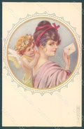 Artist Signed Colombo E. Lady Cupid Eros serie 970-5 postcard HR2617 – fronte