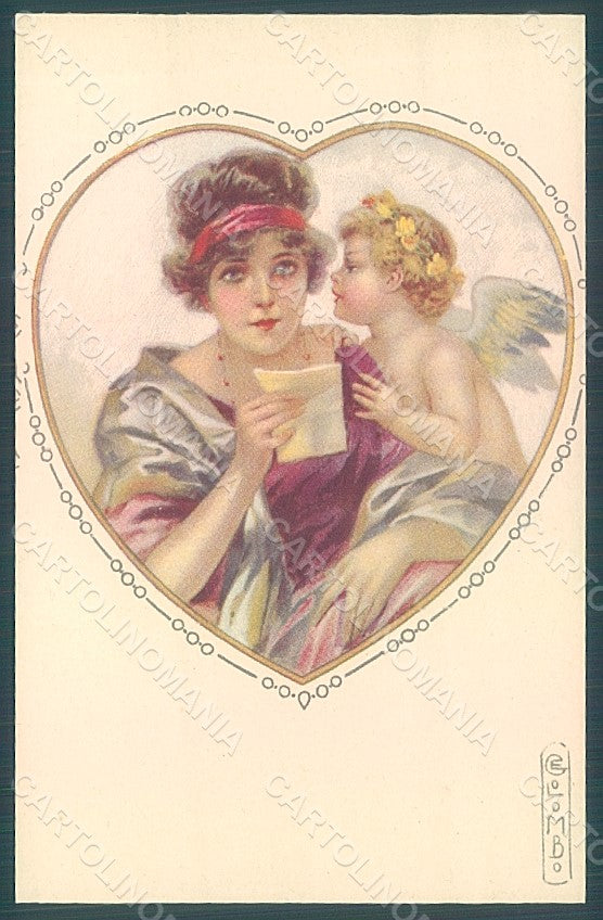 Artist Signed Colombo E. Lady Cupid Eros serie 970-4 postcard HR2618 – fronte