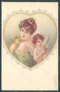Artist Signed Colombo E. Lady Cupid Eros serie 970-3 postcard HR2619 – fronte