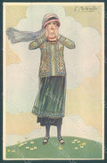 Artist Signed Colombo E. Lady Fashion serie 445-4 postcard HR2624 – fronte