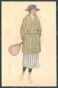 Artist Signed Colombo E. Lady Tennis Sport Fashion serie 974-1 SPOTS pc HR2632 – fronte