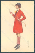 Artist Signed Colombo E. Lady Sidesaddle Fashion serie 974-5 postcard HR2636 – fronte