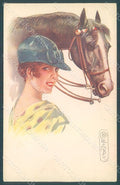 Artist Signed Colombo E. Lady Horse serie 488-1 postcard HR2640 – fronte
