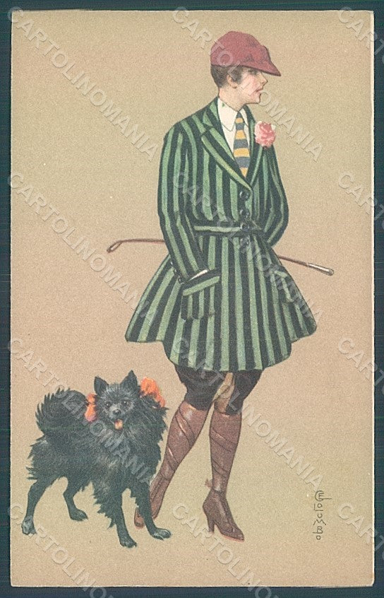 Artist Signed Colombo Lady Deutscher Spitz Dog Fashion serie 894-1 pc HR2656 – fronte