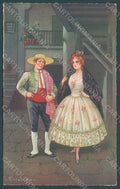 Artist Signed Colombo E. Lady Spanish Couple serie 2124 postcard HR2659 – fronte